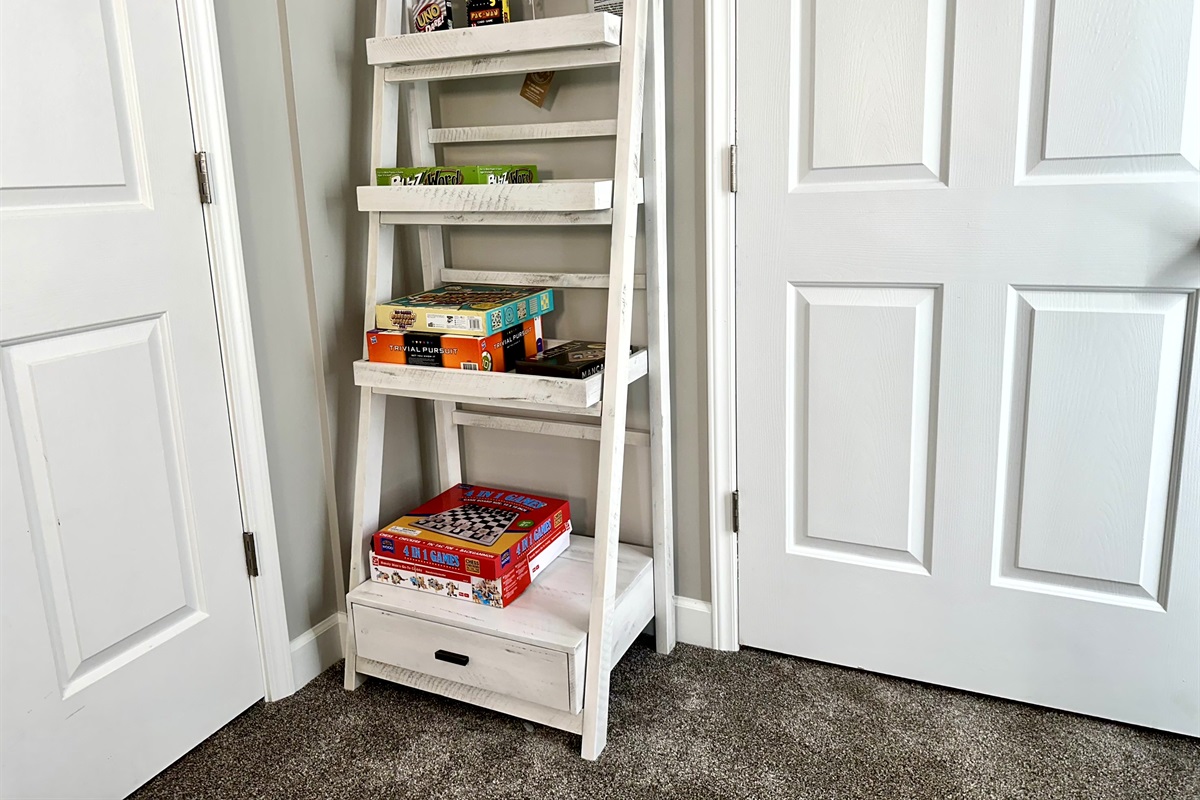 board games and books for rainy-day entertainment
