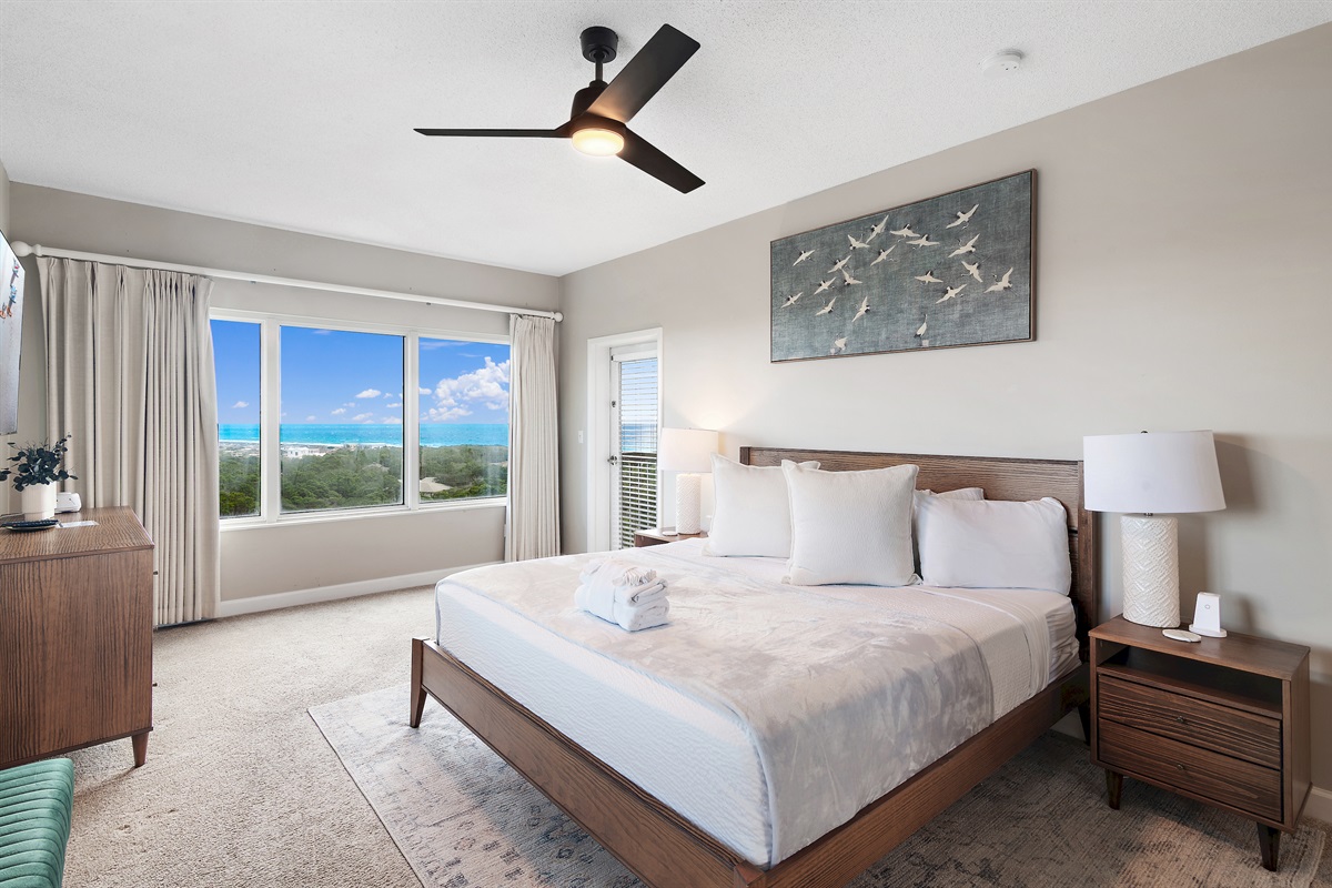 Master Bedroom with endless Gulf Views and the perfect spot to enjoy a beautiful sunrise!