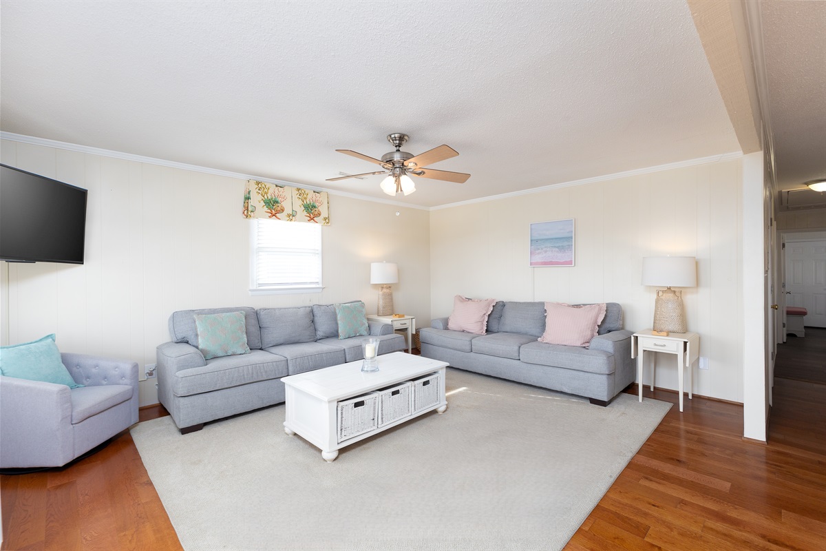 The living room offers top-quality seating