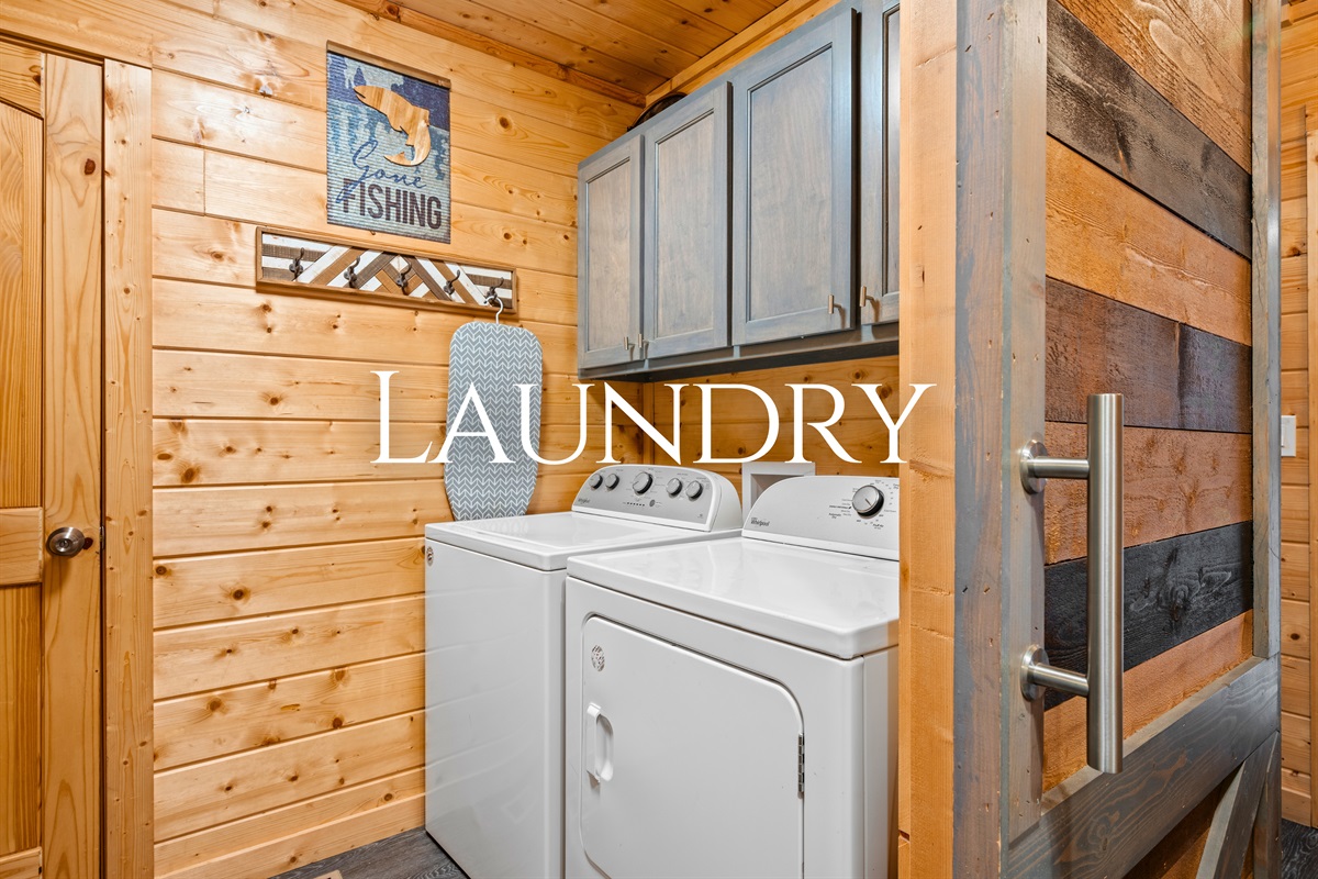 A tucked-away laundry area adds convenience, especially for longer stays or trips with a full group.