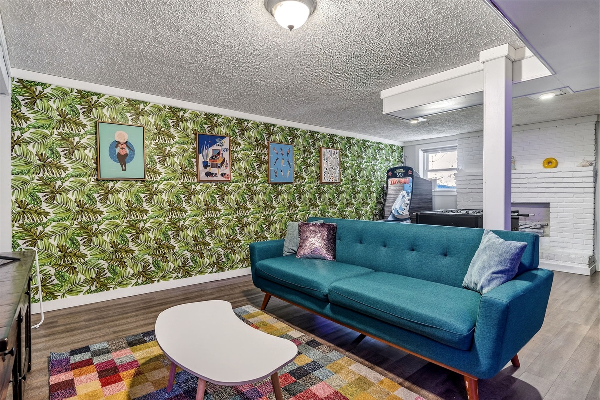 Updated TV and game room downstairs