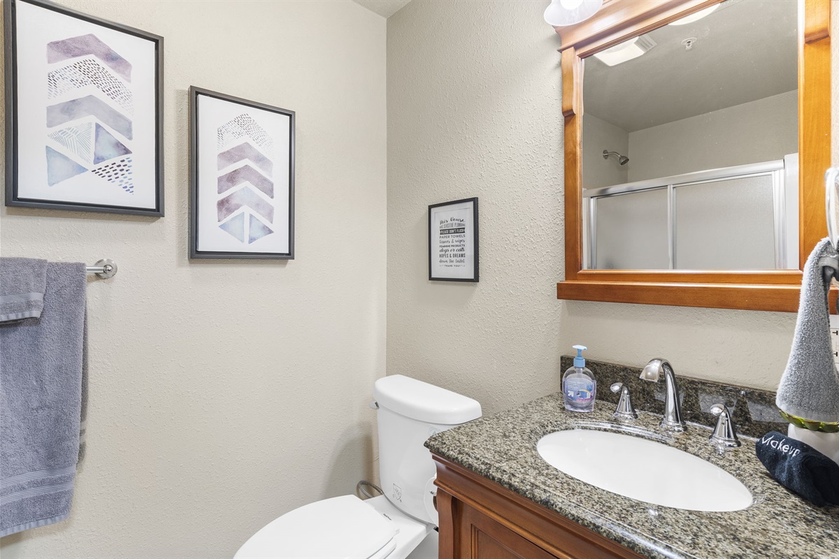 Billiards room bathroom with shower