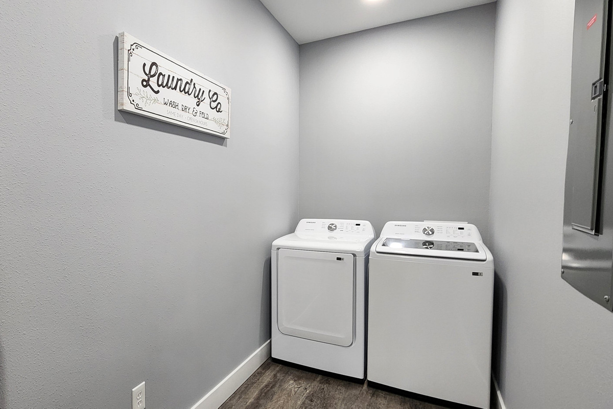 Keep the family clean: In-unit washer and dryer plus iron.