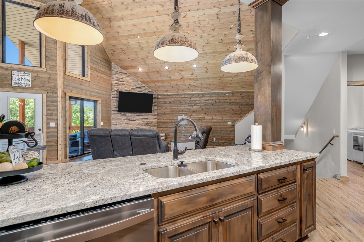 View from kitchen to living area