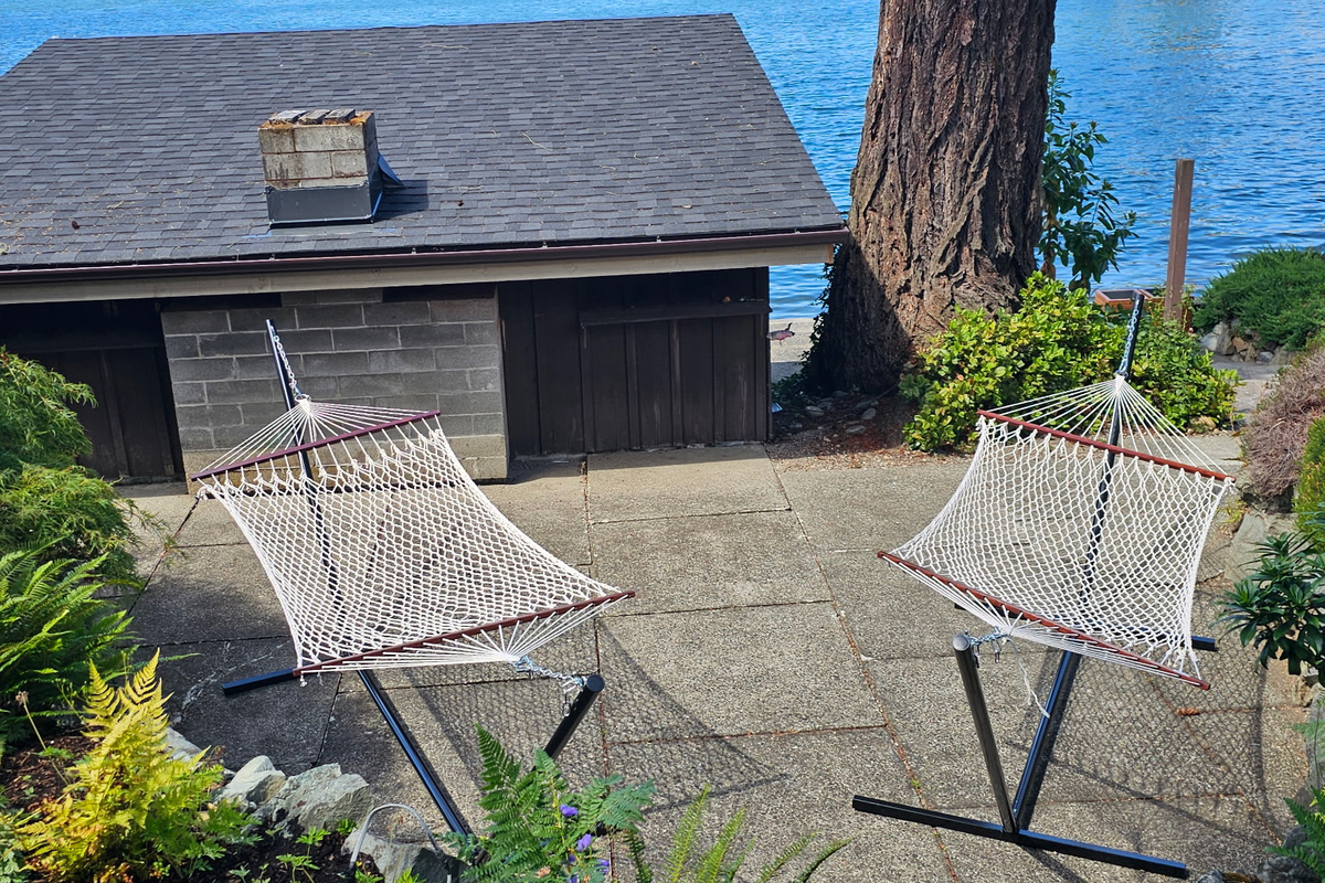 Spend lazy days in the hammocks swaying the stress away.