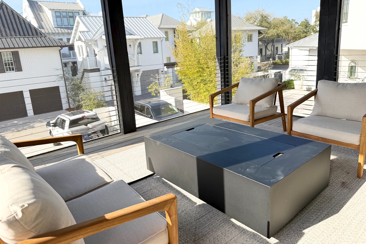 Main terrace with seating