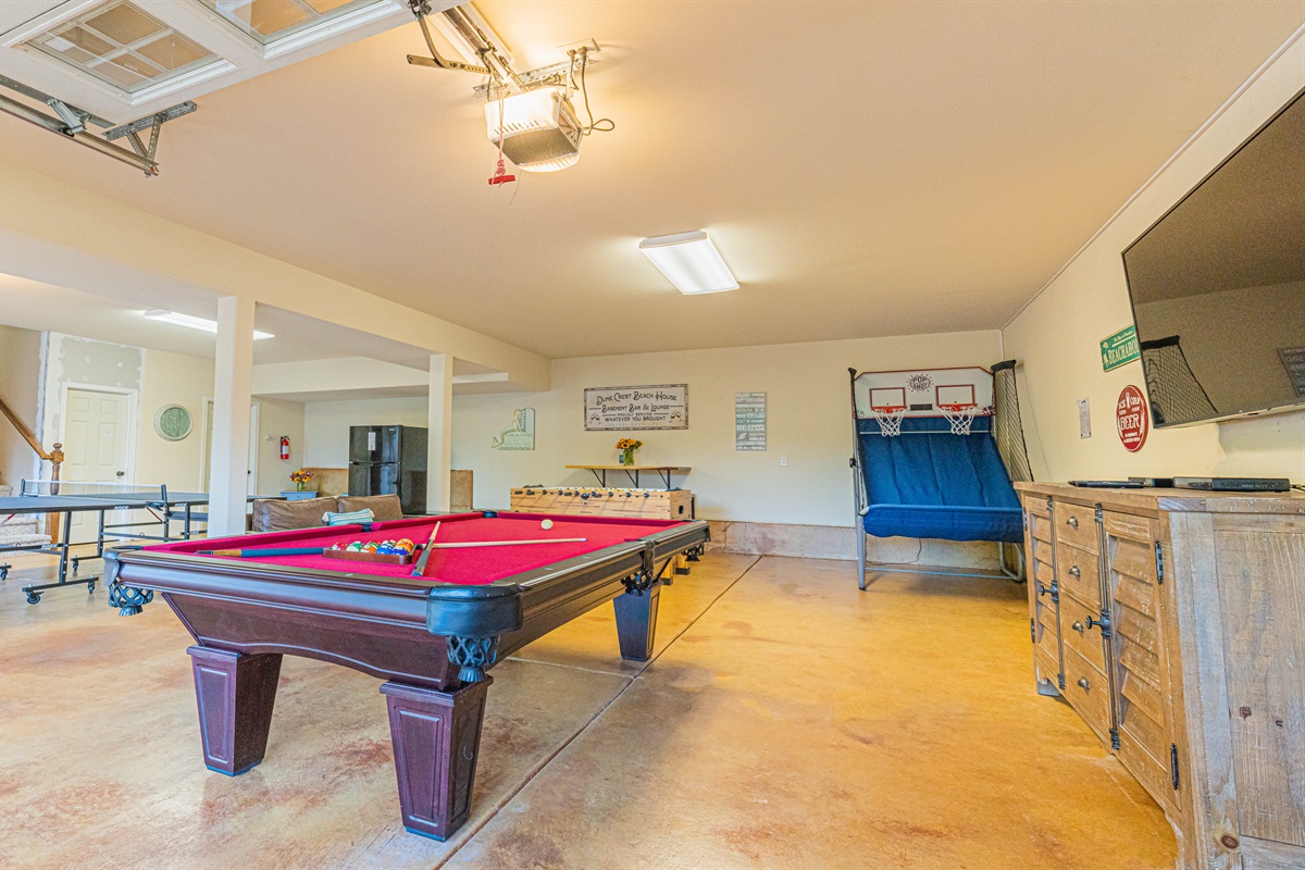Garage has been converted into a super fun game room for hours of fun!
