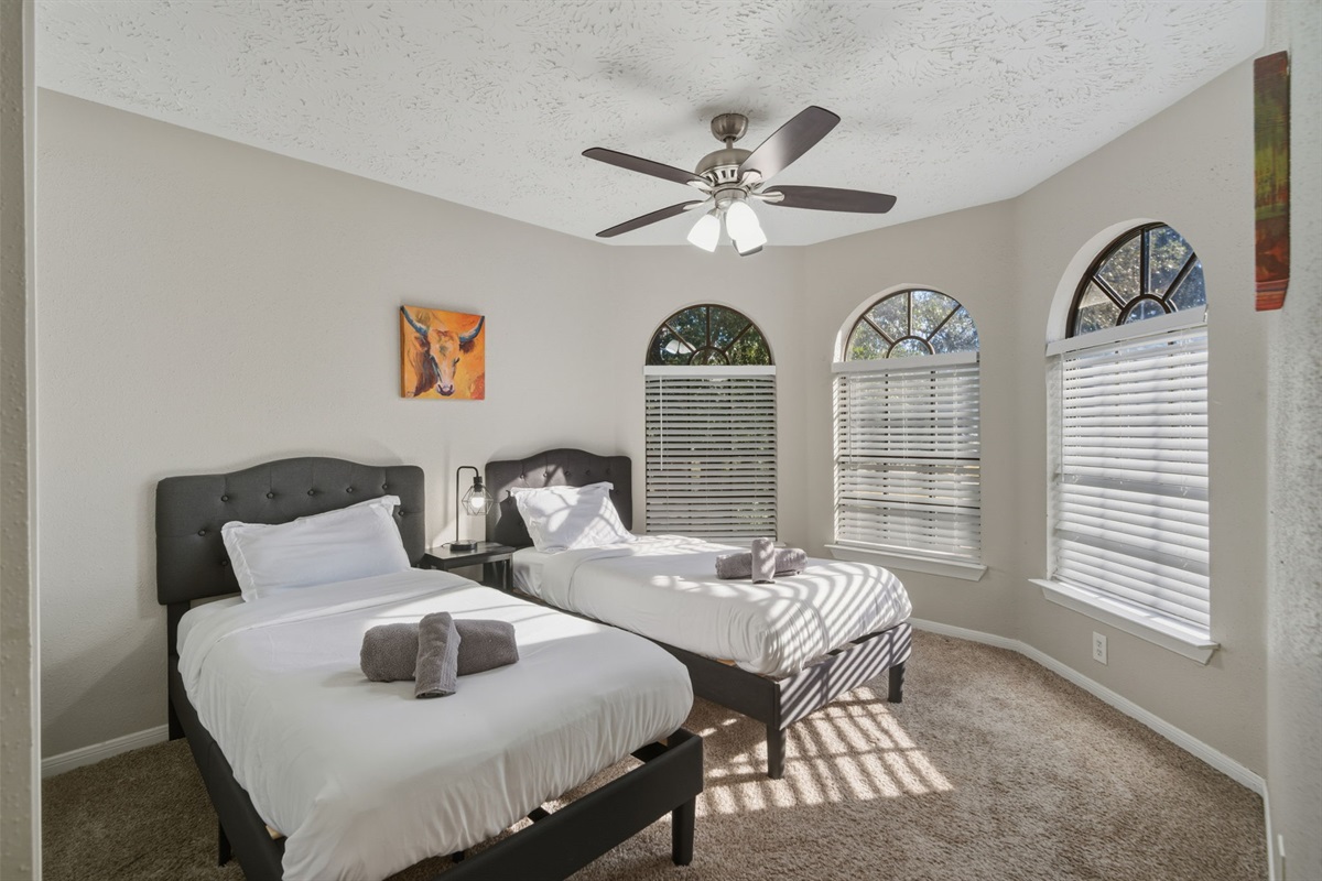 Two twin beds — perfect for kids or travel buddies.