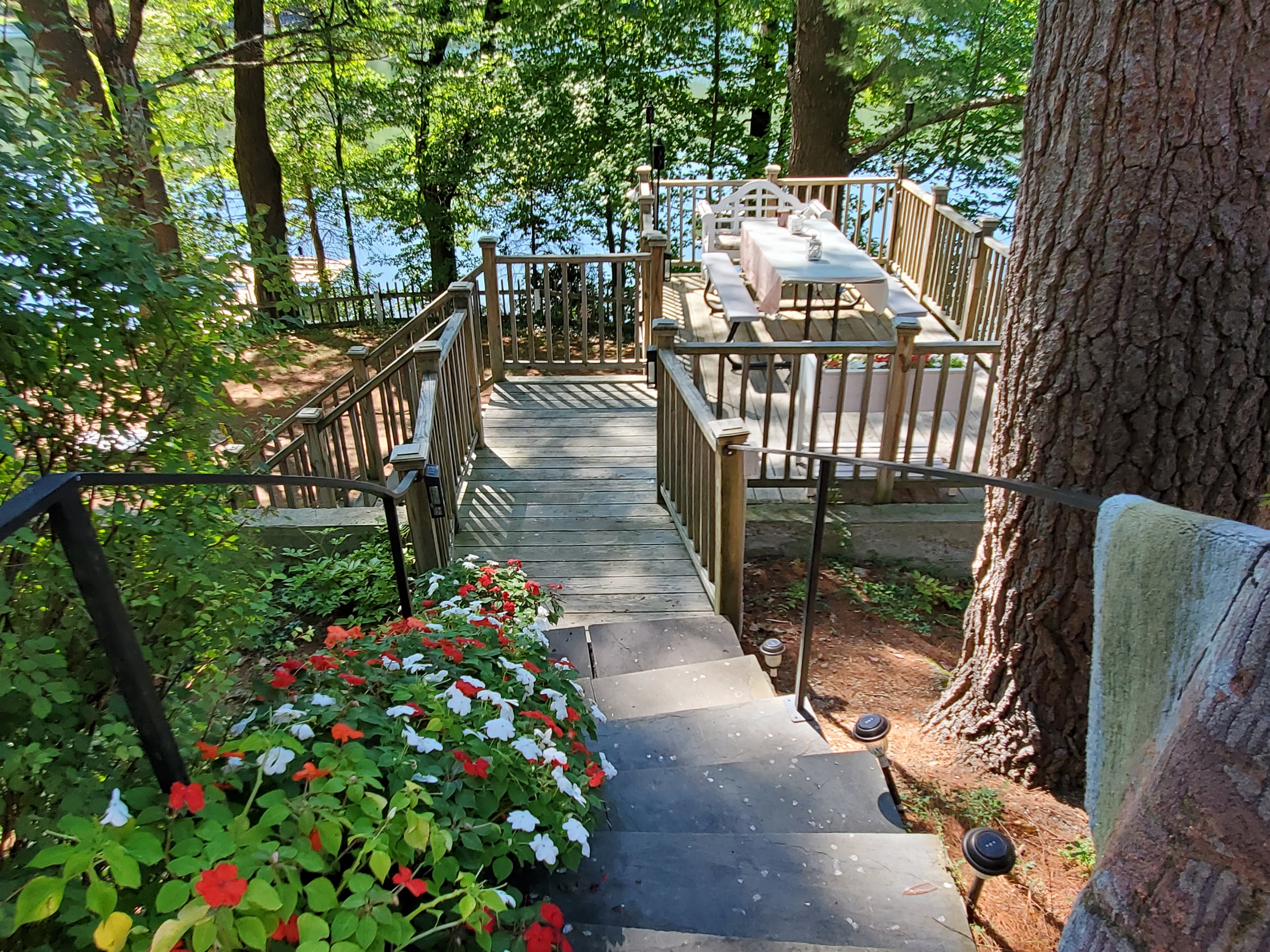 Stairs down to dining on mid deck