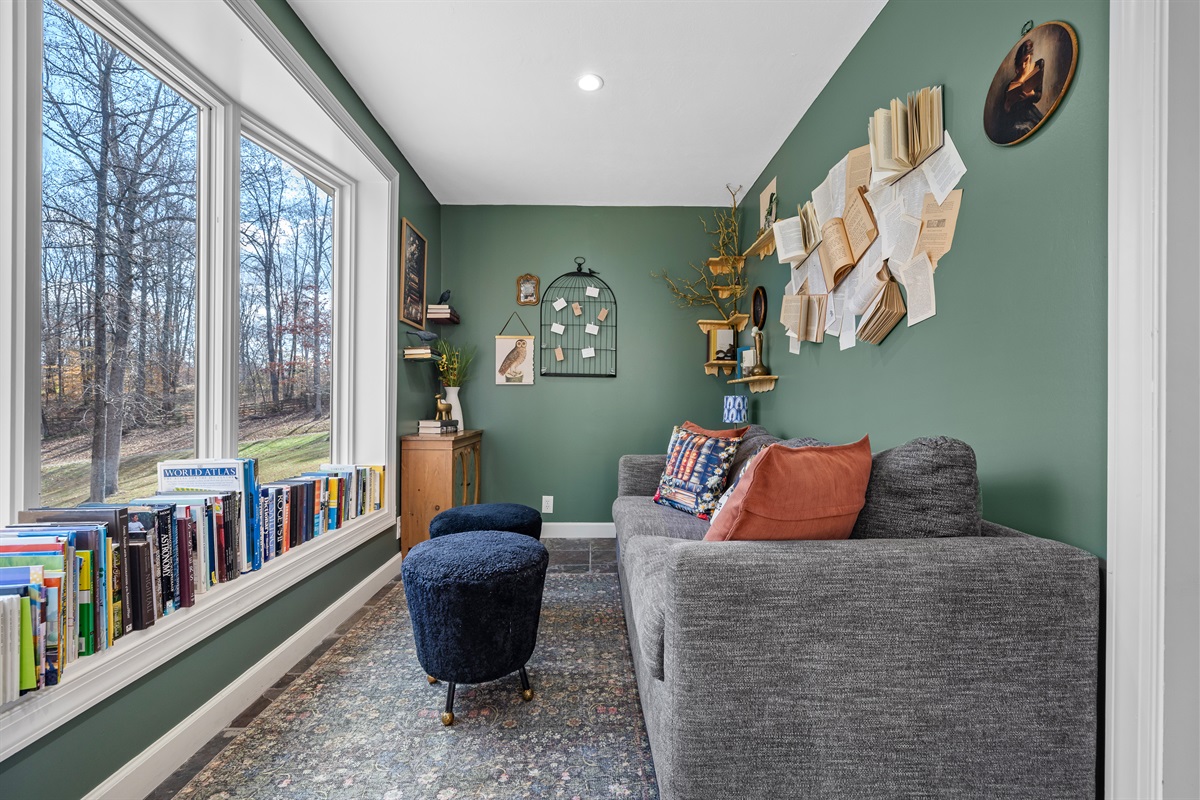 Dedicated, book-themed reading room.