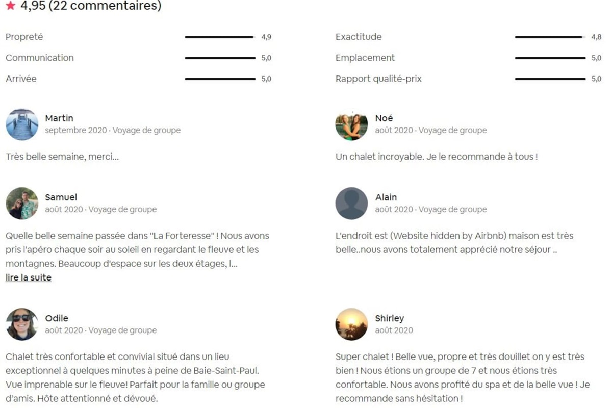 Un exemple des commentaires positifs que nous recevons régulièrement :)