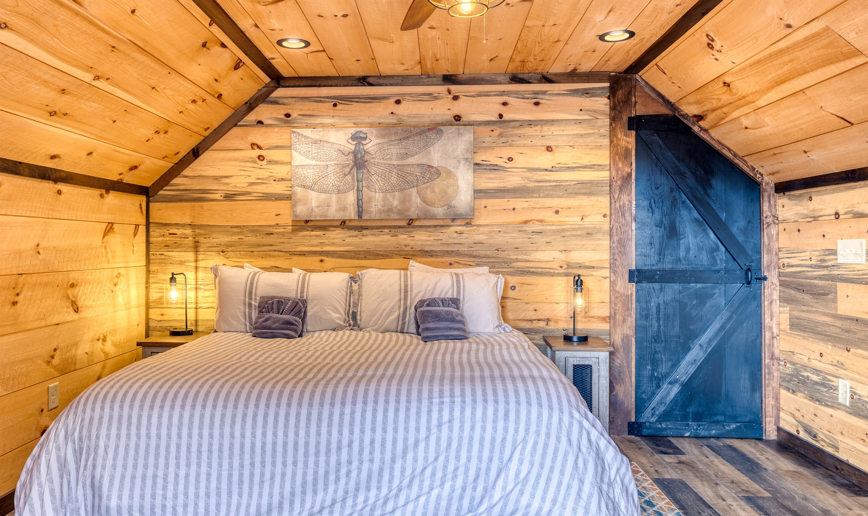 2nd King bedroom in apartment with smart TV, fireplace AND mountain view balcony