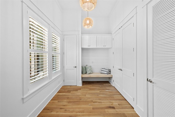 Store your beach gear in the mudroom by the front door