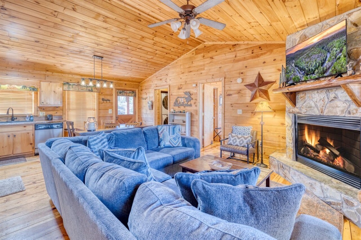 Living room with fireplace