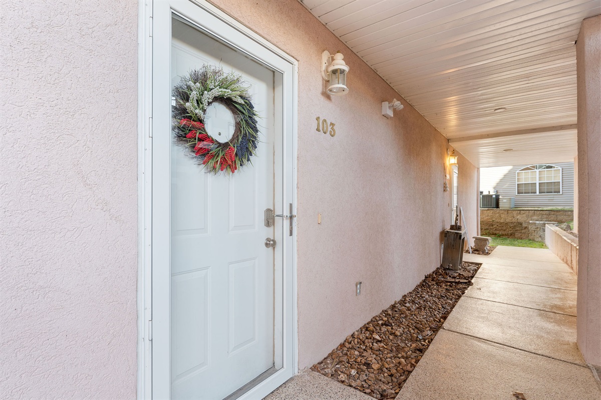 Private entry to the condo.