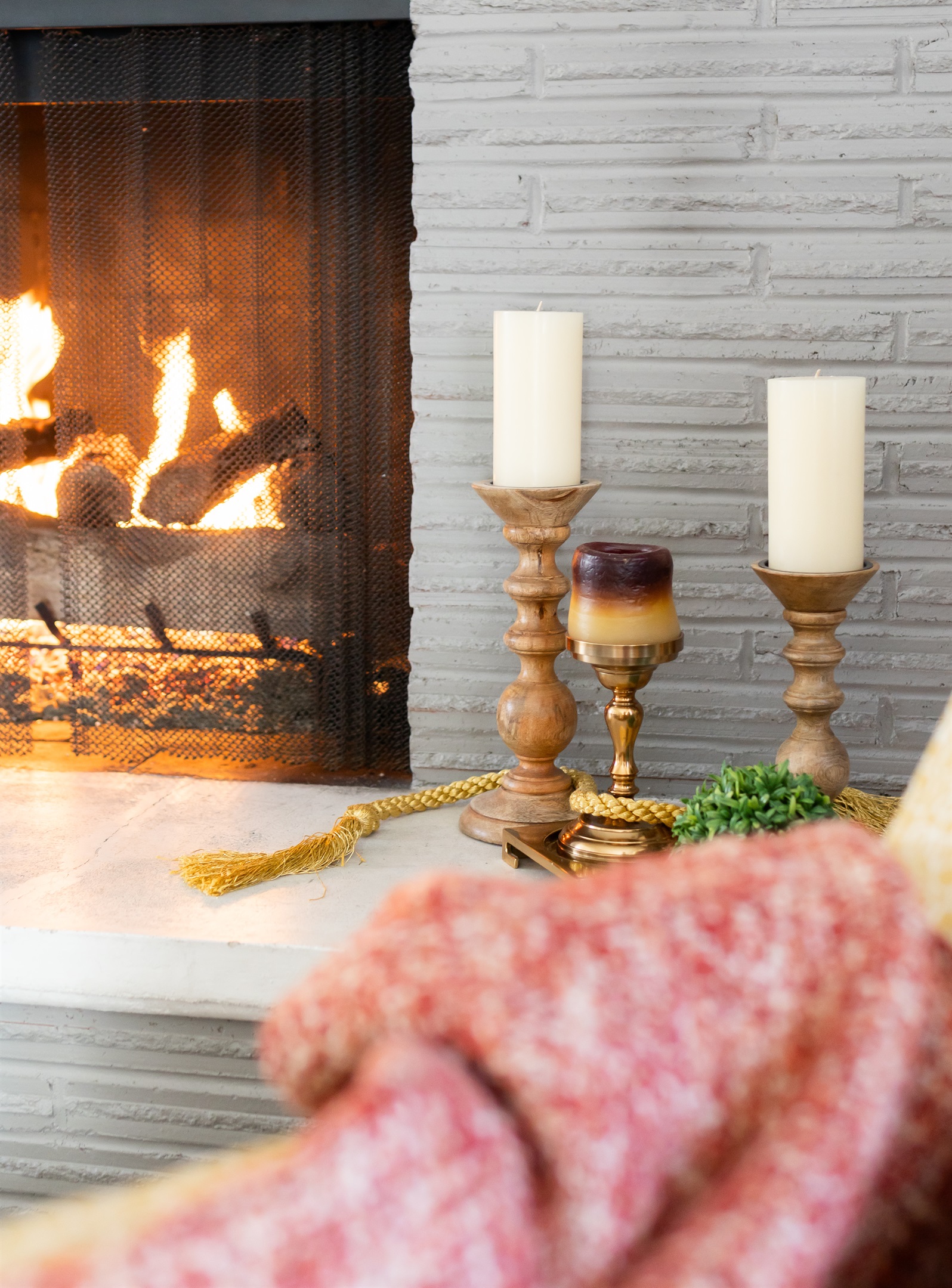 Warm up by the gas fireplace on a cool evening.