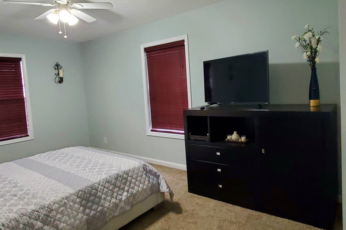 Sleeps ten people. Features four bedrooms all with queen bed, plus queen sleeper sofa. Plenty of room for the entire group. High speed internet to work from home or stream all of your favorite apps.