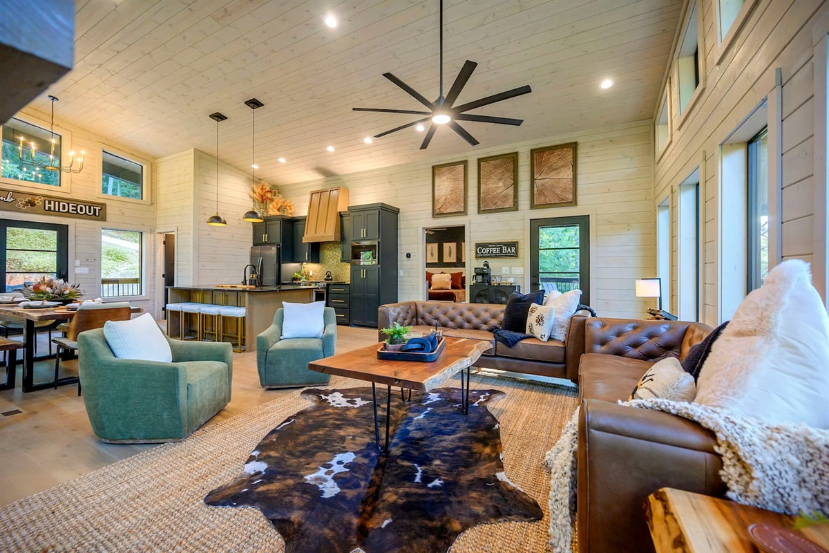 Lots of comfortable seating in the massive living room means you can spread out and get comfortable.  Room for everyone!