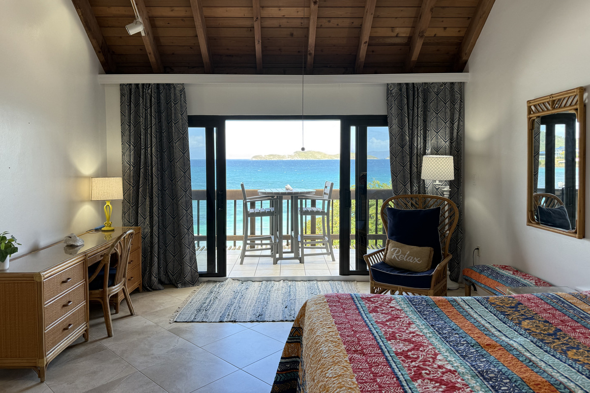 Primary bedroom with large balcony