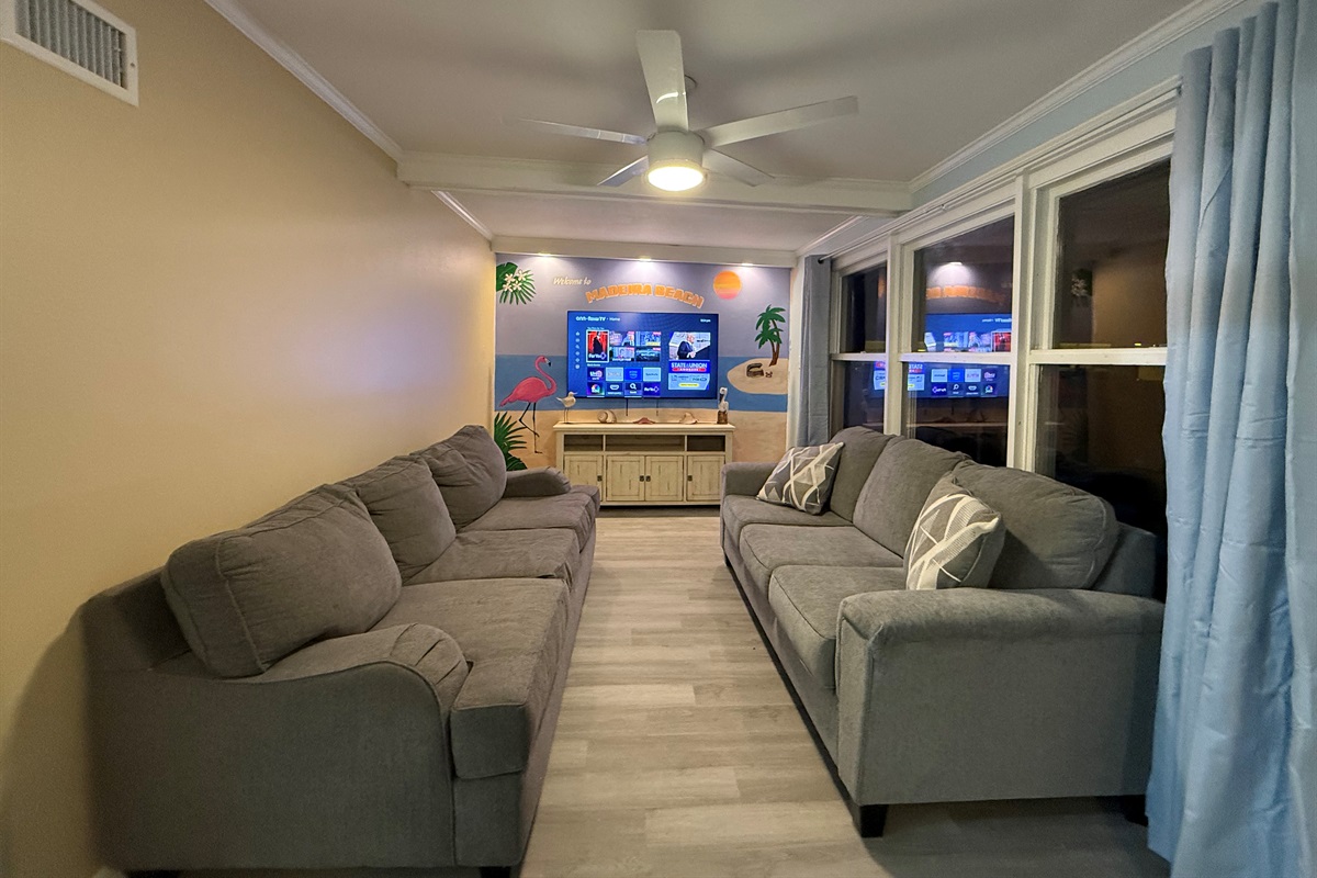 Living Room with 65" TV.