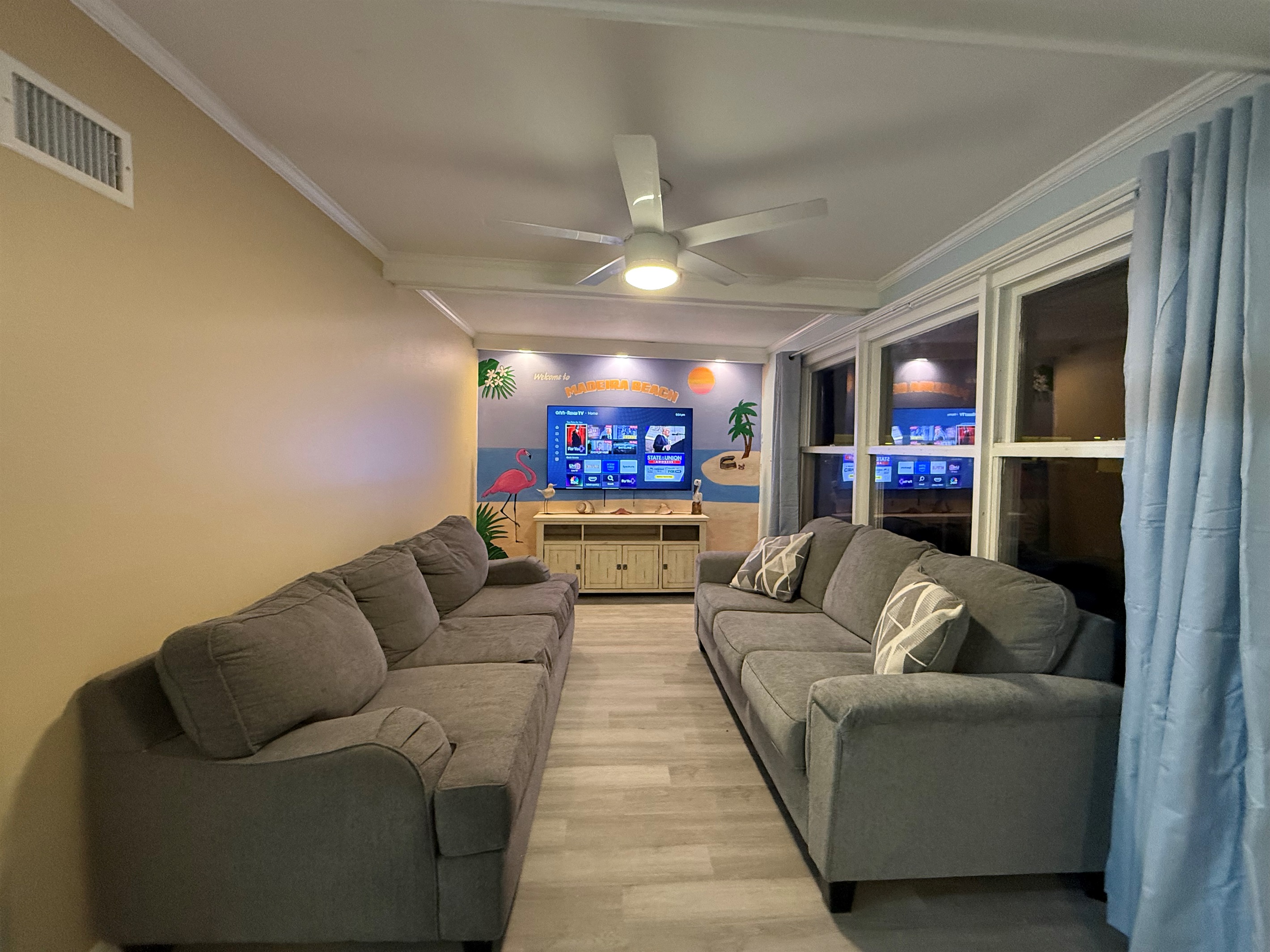 Living Room with 65" TV.