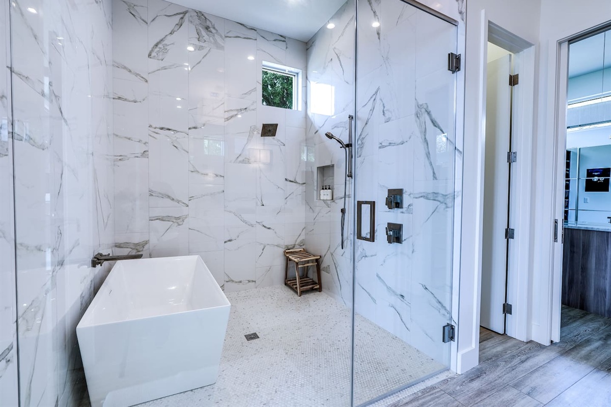 First floor master bathroom shower