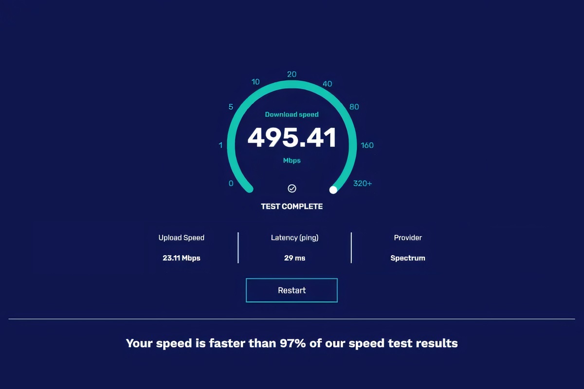 High-Speed Internet: Stream, work, or game with lightning-fast 495 Mbps—perfect for all your needs!