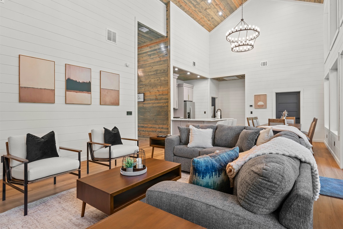 Whether you’re watching TV or chatting with friends, this cozy living area creates the perfect place to unwind together.