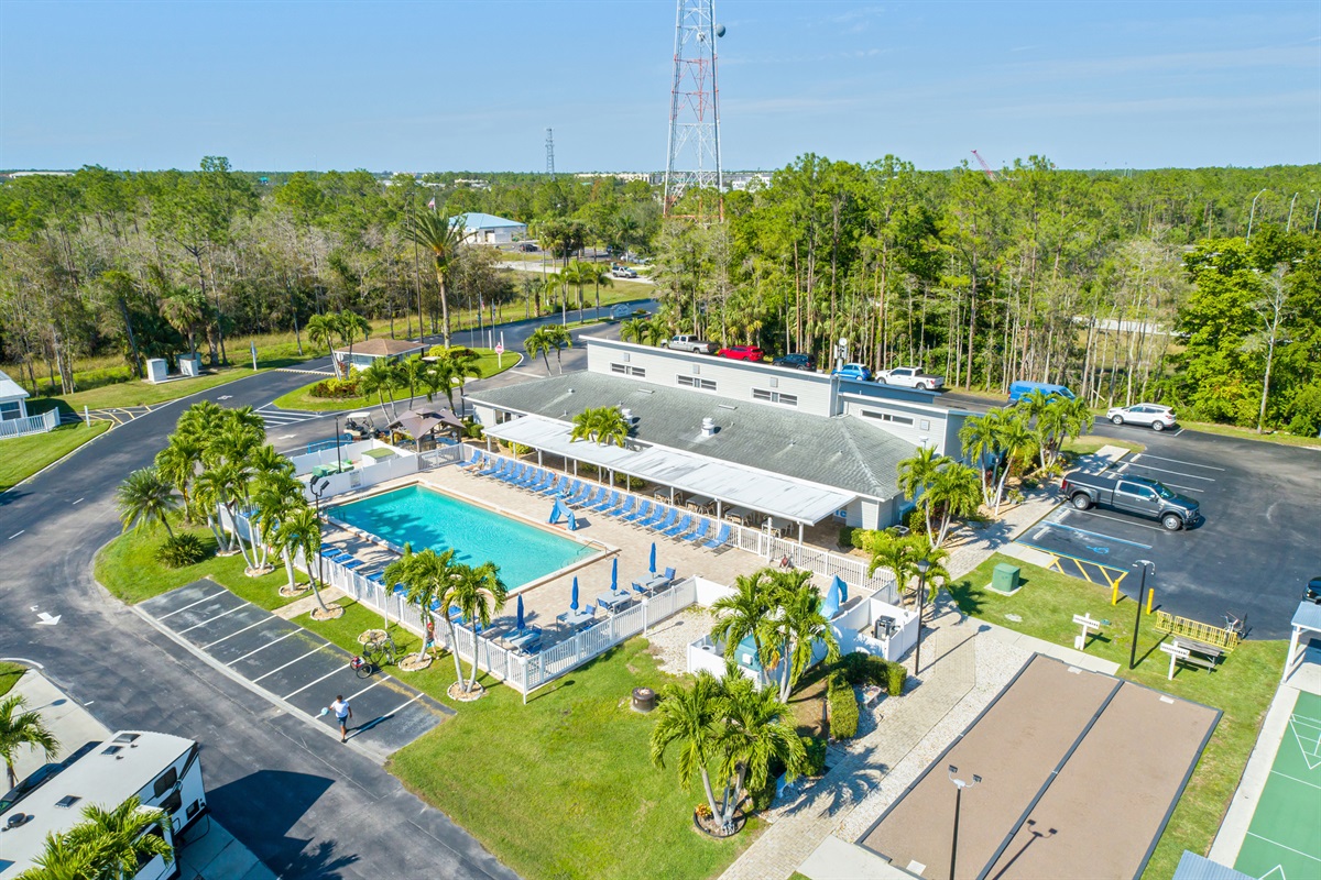 Community Center & Pool View Ariel