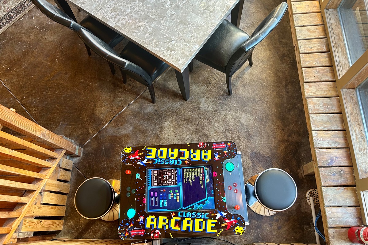 Looking down from stairs off the Cabin.