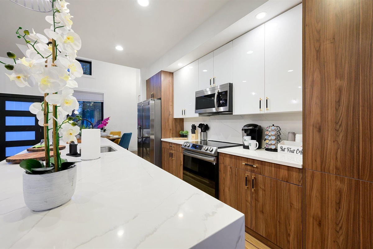 A welcoming kitchen where comfort meets cabin charm