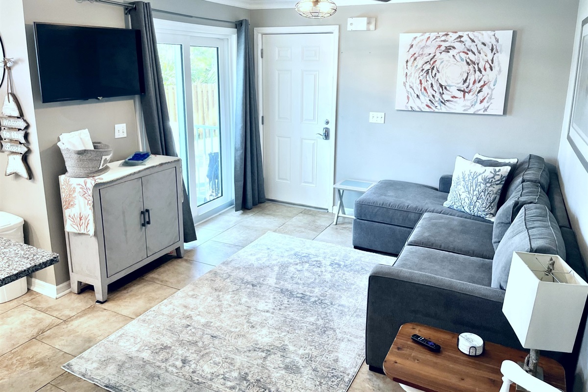 Smart TV flatscreen in the living area