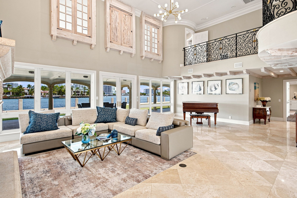 Soaring Ceilings, Waterfront Views & Elegant Piano