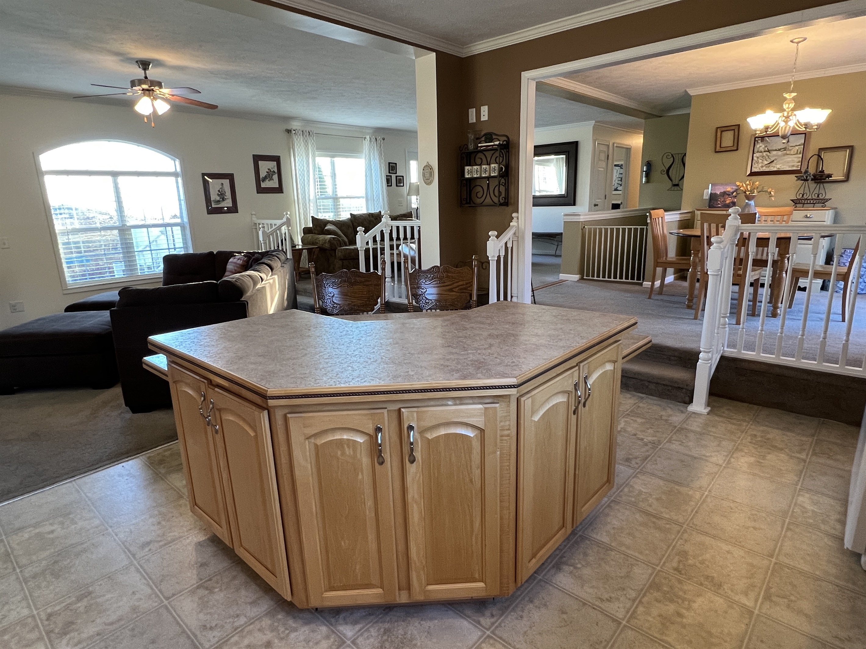 Open concept kitchen, living, dining
