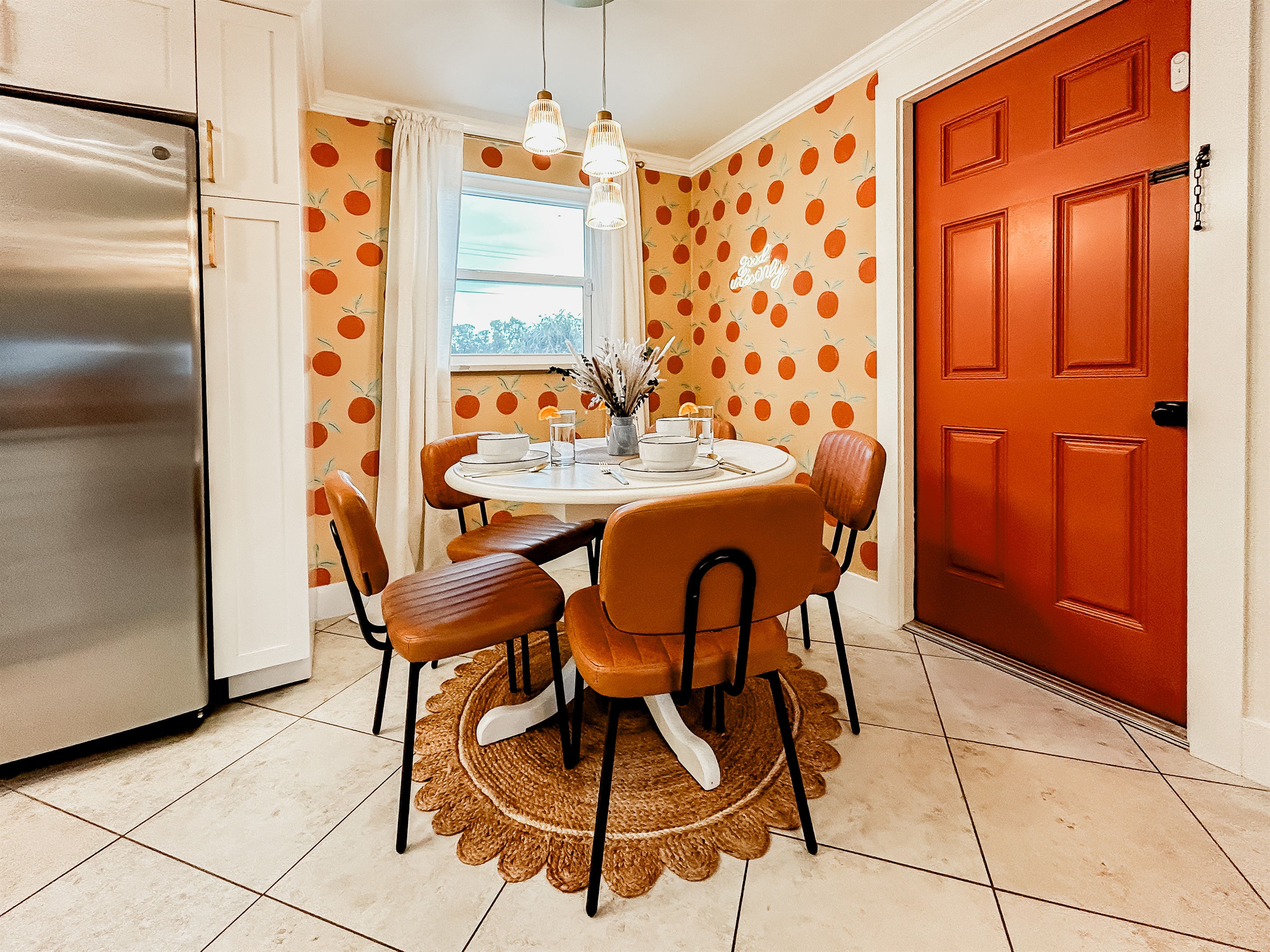 Dining Room with Seating & Local Artist Mural