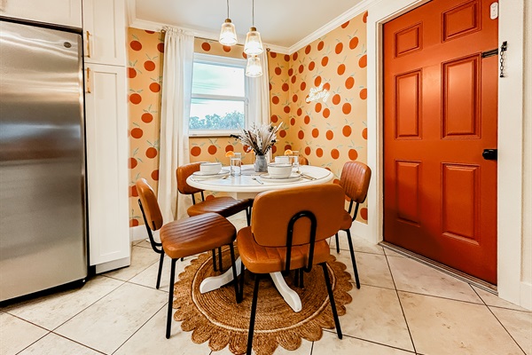 Dining Room with Seating & Local Artist Mural