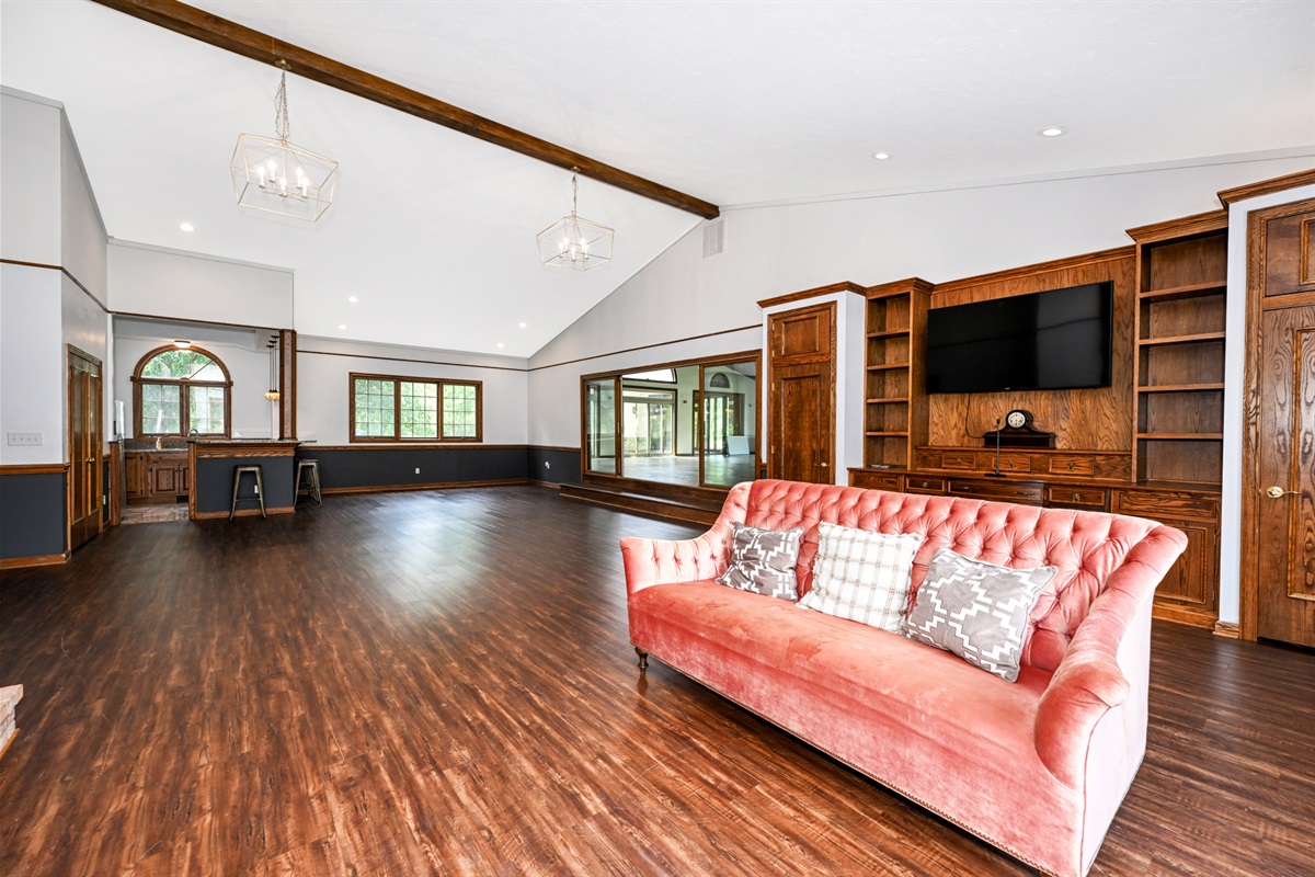 Cozy couch in the reception room