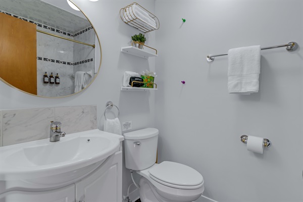 First bath has all you need to freshen up after a day on the water.