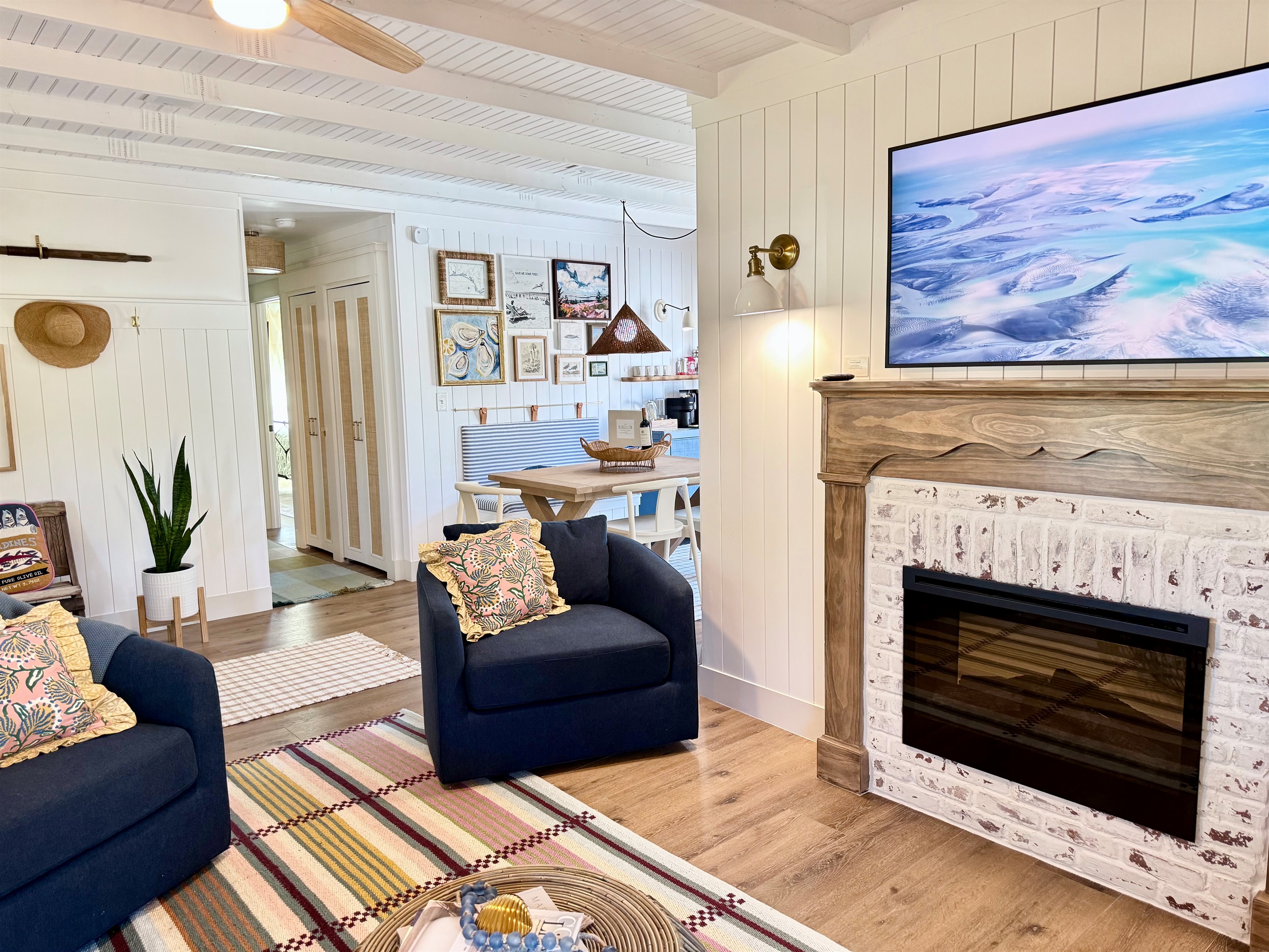 Cozy electric fireplace for winters
