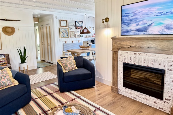 Cozy electric fireplace for winters