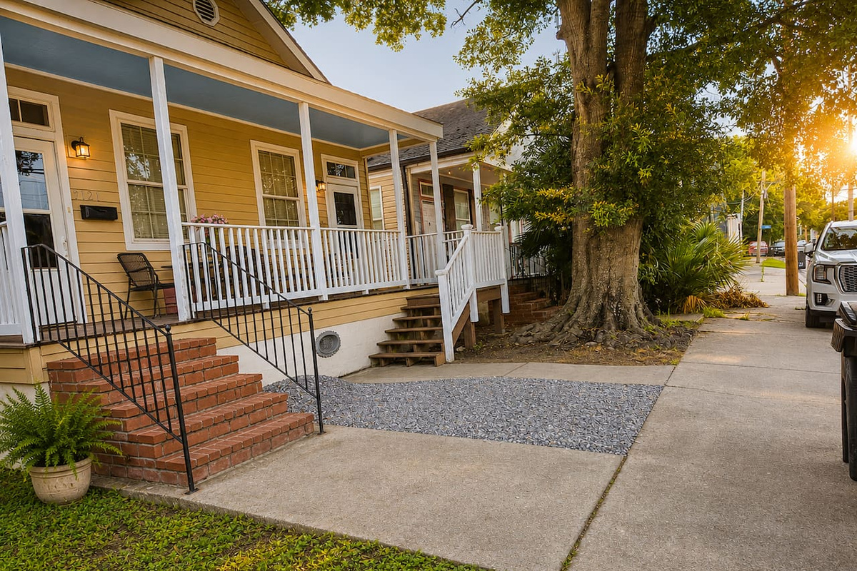 One off street parking spot (on the gravel) plus plentiful free street parking! 