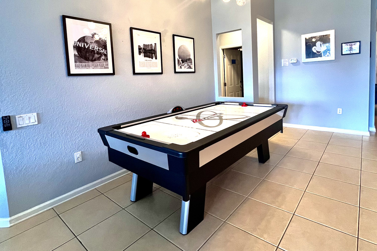 Enjoy a fun game of air hockey