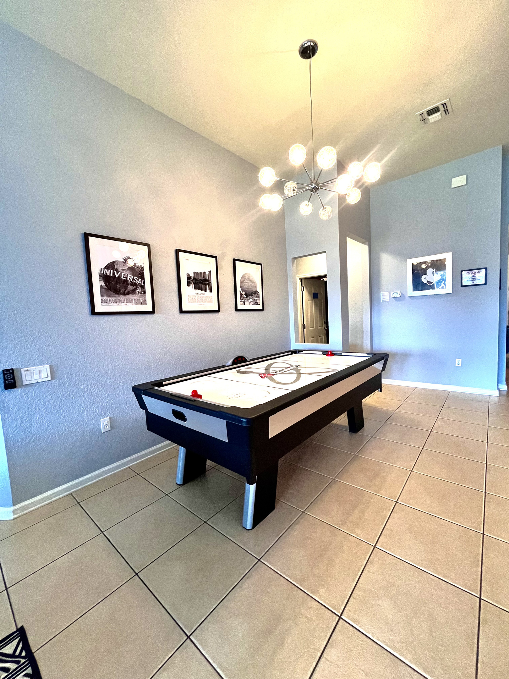 Enjoy a fun game of air hockey