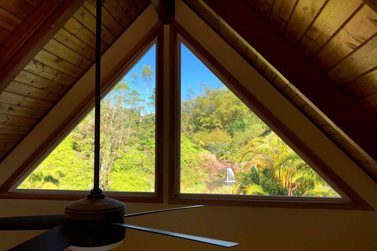 Spectacular views of the waterfall from the loft.