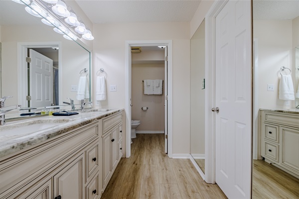 Master bathroom with double vanity