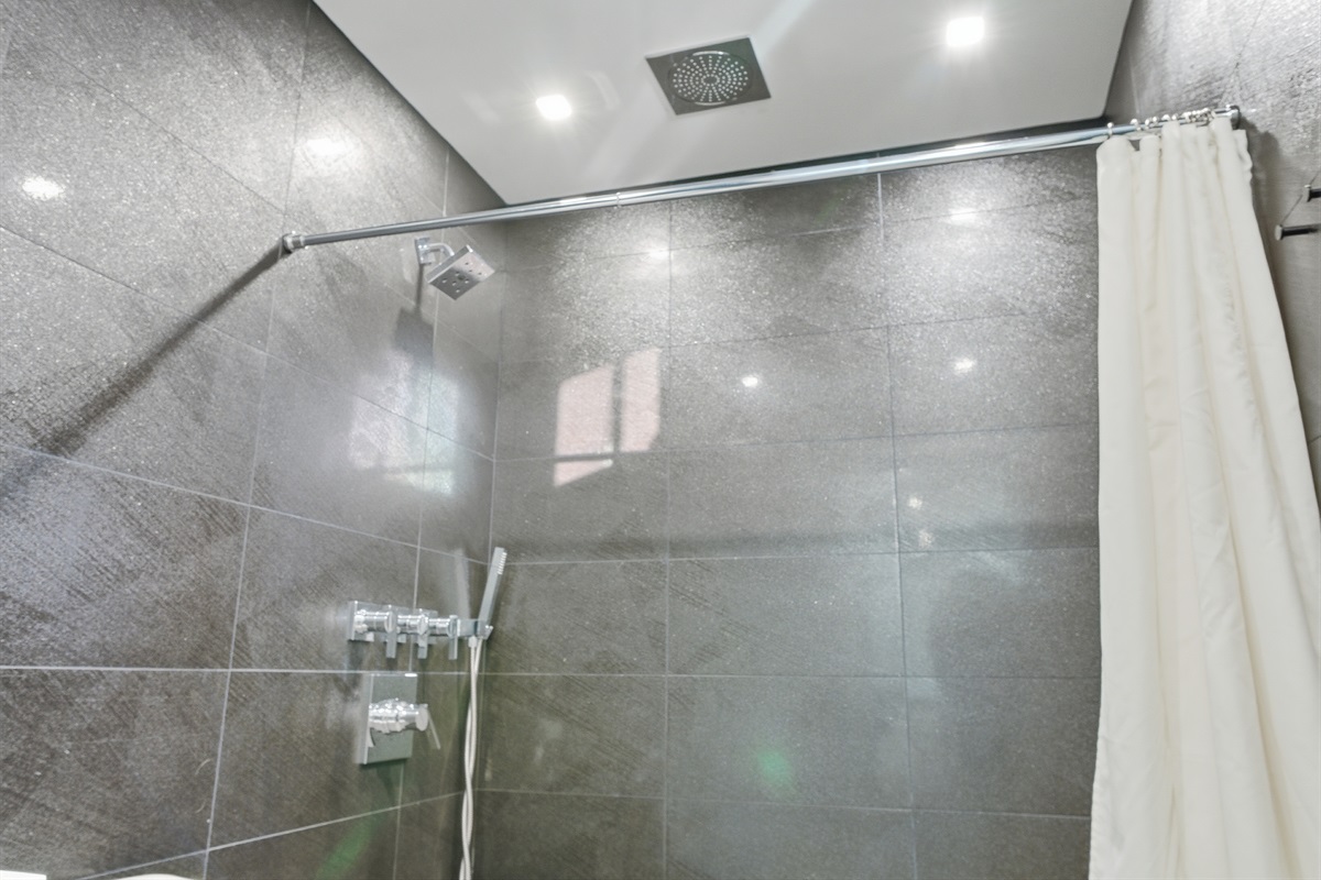 Master Suite - Bath - Rainfall Shower - Hand Held Head - Normal Shower Head - All Tile Shower