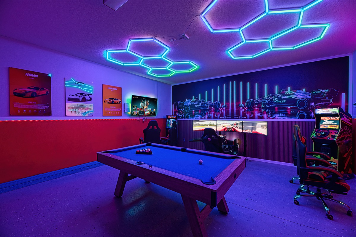 Game Room has 2 Gaming Stations with Xbox and PS5