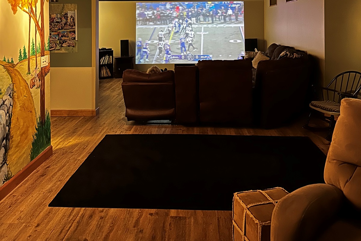 Huge Projector TV, great for game watching!