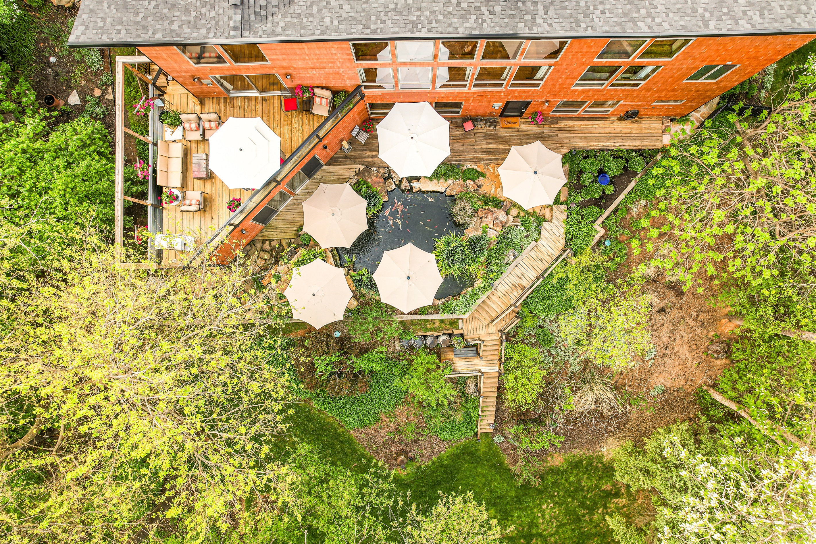 Yes, it could be You enjoying those beautiful decks and watching the Koi.