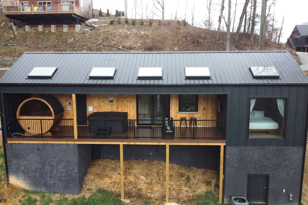 Enjoy the outdoors from a fully covered deck with skylights